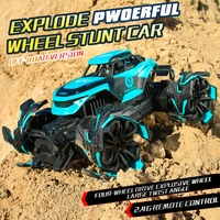 33759 high tech 112 2 4g radio remote control car 4wd off road climbing explosive wheel stunt electronic toy children gifts