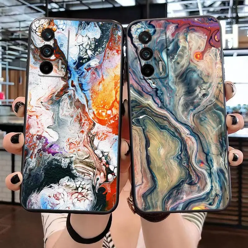 

Marble Abstract Painting Phone Funda Coque Case For OPPO Realme X50 X7 XT X 10 9 9I 8 8I 7 6 5 Pro Plus 5G Case Capa Shell Cover