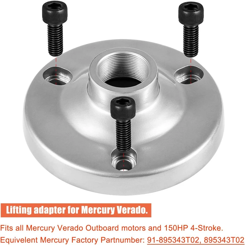 ANX Lifting Adapter for Mercury Verado MT0024 Stainless Steel Replaces OE 91-895343T02 895343T02 Boat Accessories with Bolts enlarge