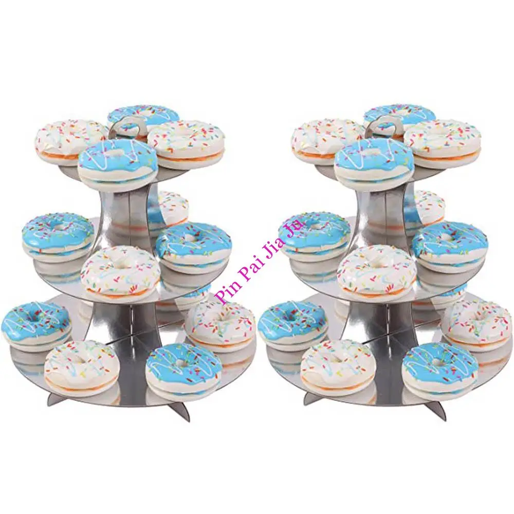 

Disposable Tableware Tower Stand 3-Layer Cardboard Golden Cake Stand Wedding Birthday Party Cake Tray Party Decoration Supplies
