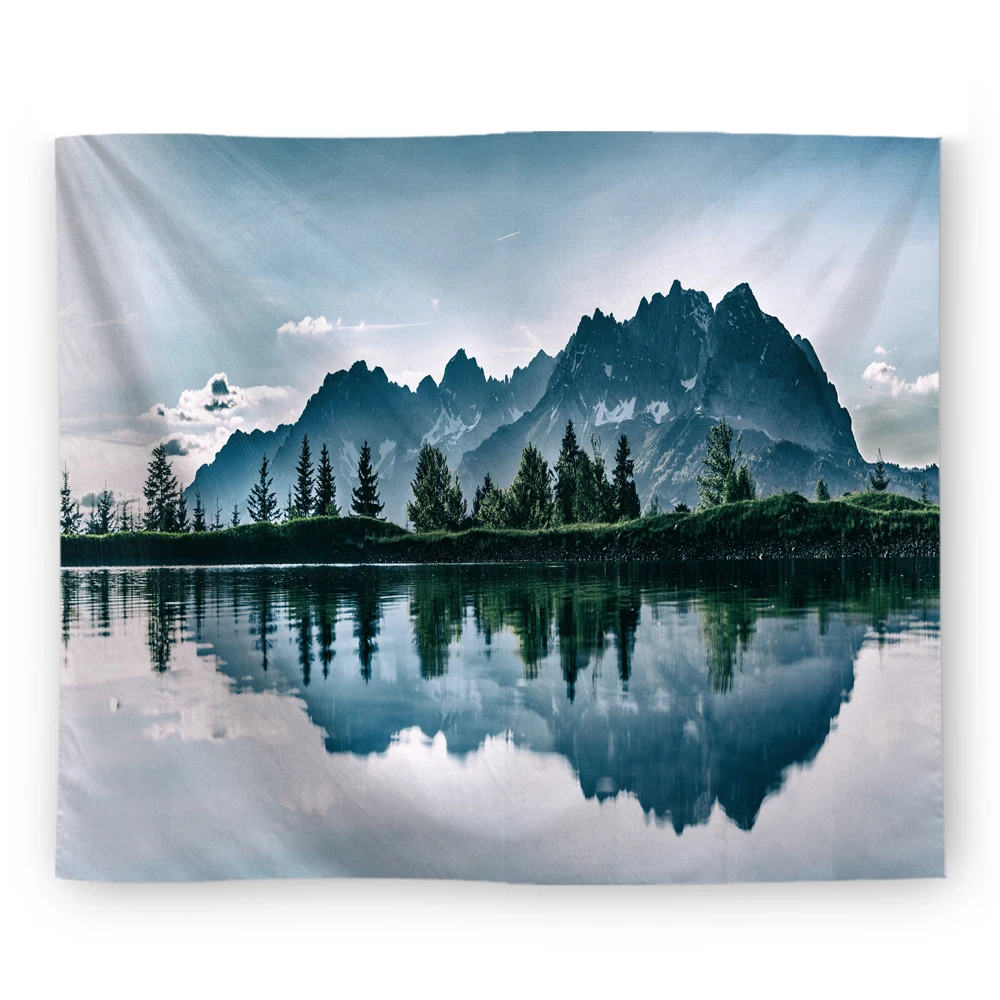 

Natural Scenery Landscape Mountain Water Forest Tapestry Wall Hanging Room Decor Wall Tapestry Wall Fabric Psychedelic Tapestrys