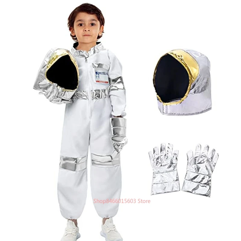 Childrens Party Game Astronaut Costume Role-Playing Halloween Costume Carnival Cosplay Full Dressing Ball kids Rocket Space Suit