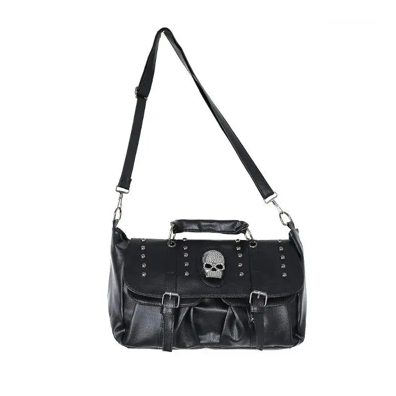 

1PC Popular Fashion Womens Personalise Punk Skull Shoulder Bag Handbag Black Drop Shipping