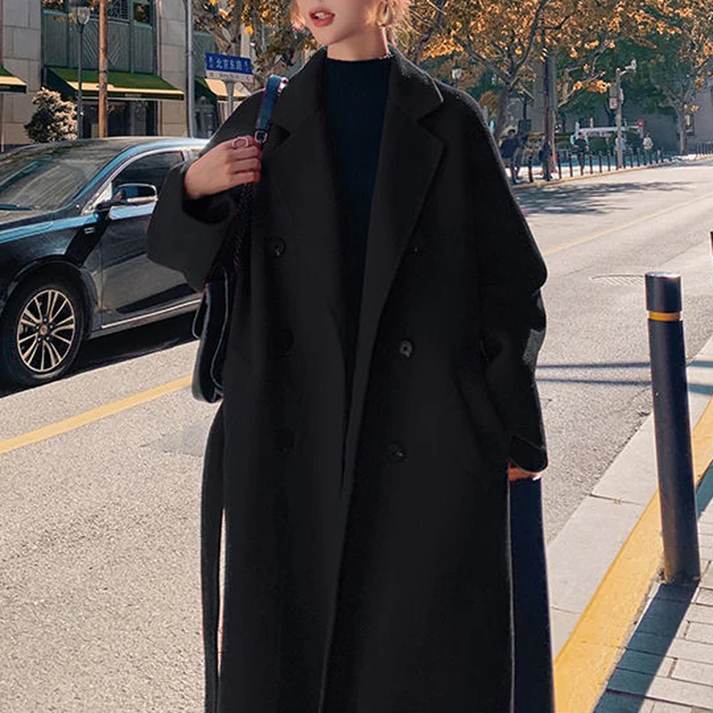 

Women's Autumn and Winter 2022 Temperament Mid-length Thick Woolen Long-sleeved Women's Jacket Trend Red Fashionable Woolen Coat