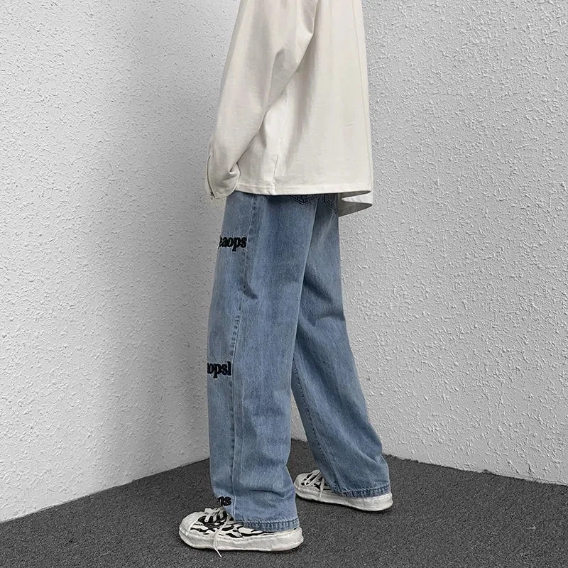 Straight Baggy Denim Wide Leg Jeans For Men Clothing Loose Man Casual Pants Men's Street Dance Jeans Casual Male Trousers Woman