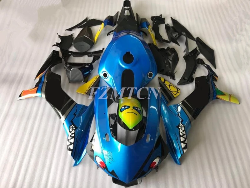 

New ABS Motorcycle Fairings Kit Fit for YAMAHA YZF - R1 R1m 2015 2016 2017 2018 2019 15 16 17 18 19 Bodywork Set Blue Shark