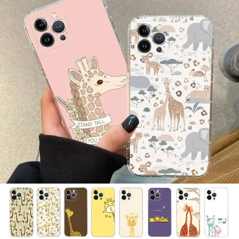

Cartoon Animal Giraffe Phone Case For iPhone 14 11 12 13 Mini Pro XS Max Cover 6 7 8 Plus X XR SE 2020 Funda Shell