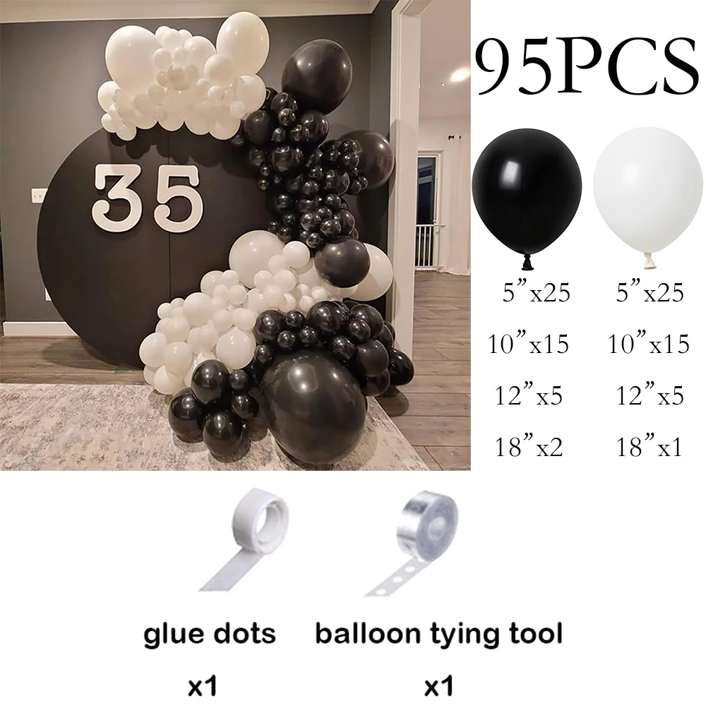

Комплект воздушных шаров Globos черный белый
