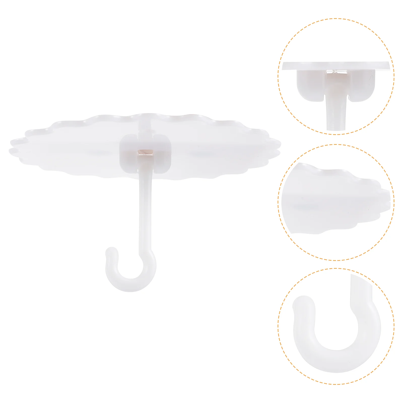

Plastic Coat Hangers Dome Mosquito Net Hook Ceiling Tent Sticky Bed Canopy White