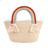 2022 spring and summer new rainbow portable woven bag popular foreign style small square bag korean fashion foreign style bag