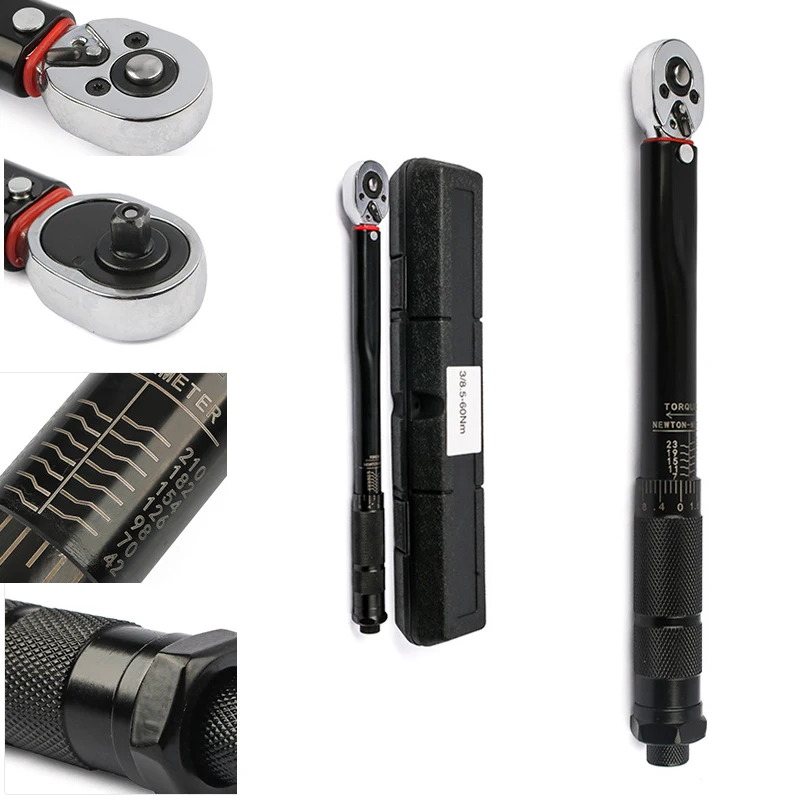 

3/8'' 1/4'' Preset Key Torques Bike 1/2'' Automotive 5-210n.m Hand Bicycle Wrench Ratchet Car Square Two-way Torque Tools Drive