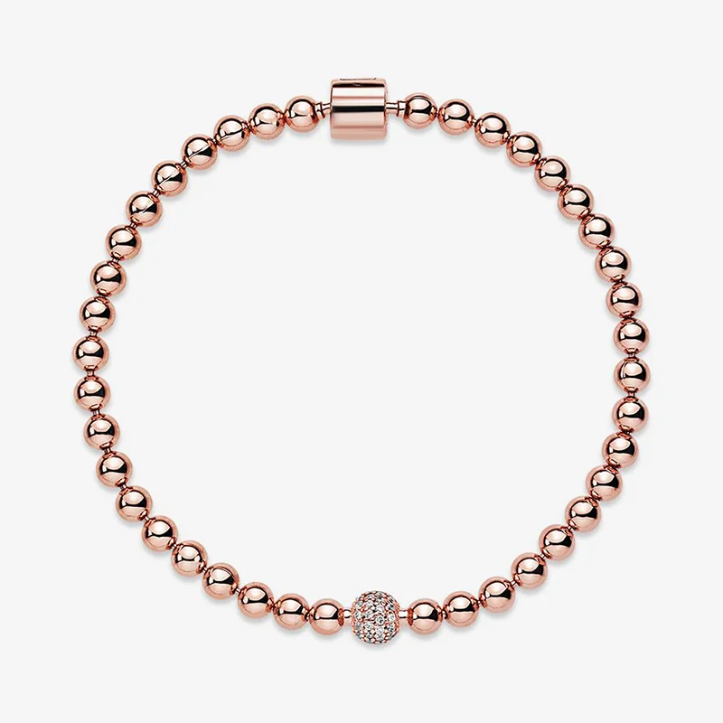 Bracelets en argent regardé 925 authentiques, détruisez AndrClasp, T-bar Coussins Moments, Pave Link, Salle JODIY Bangles imbibés de perles de charme 2