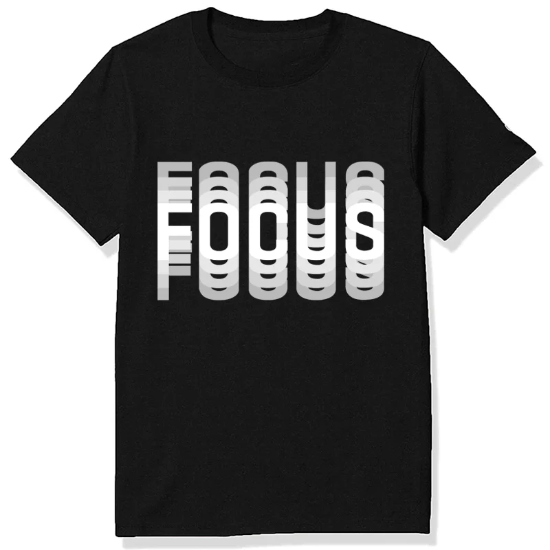 Focus Letters 3D Print T-Shirt Men Women Casual Fashion Short Sleeve Streetwear Tees