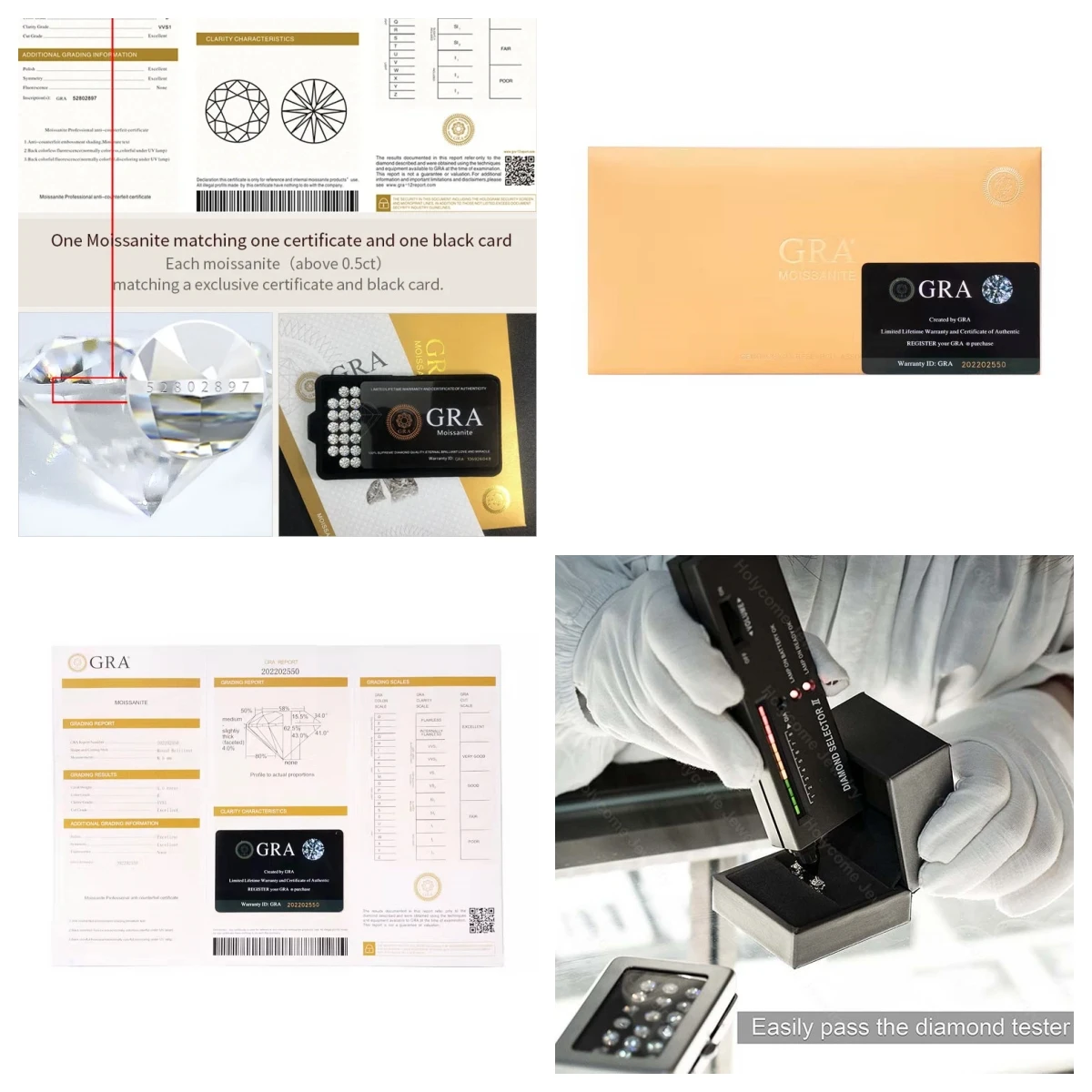 3x3-12x12 мм Holycome Свободный Муассанит с сертификатом GRA Asscher Cut DEF VVS1 Бесплатная