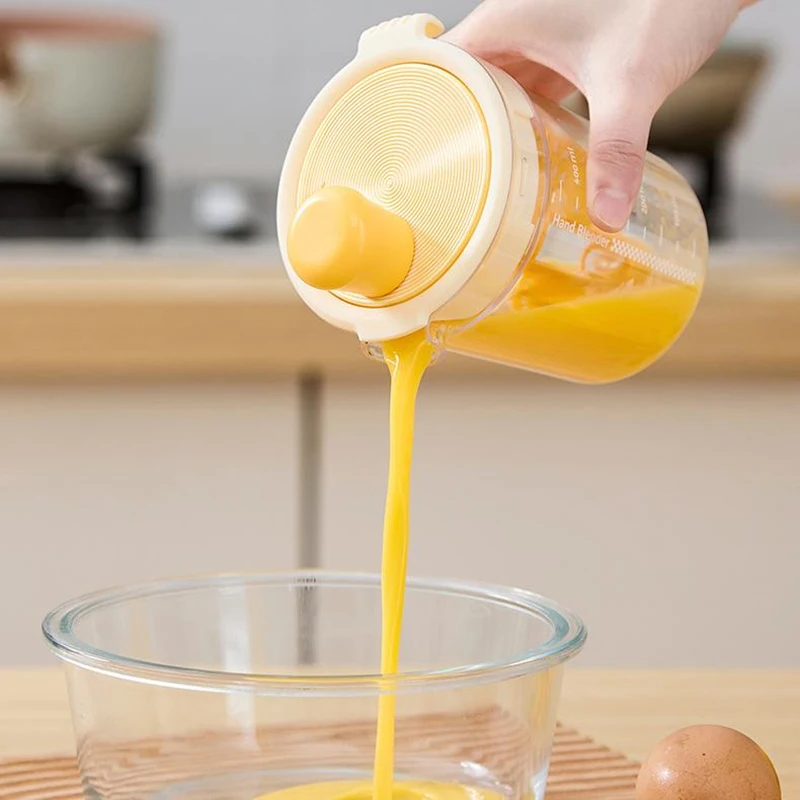 Ручная смесь для яиц с градуированной чашкой смешивания домашний миксер приправ