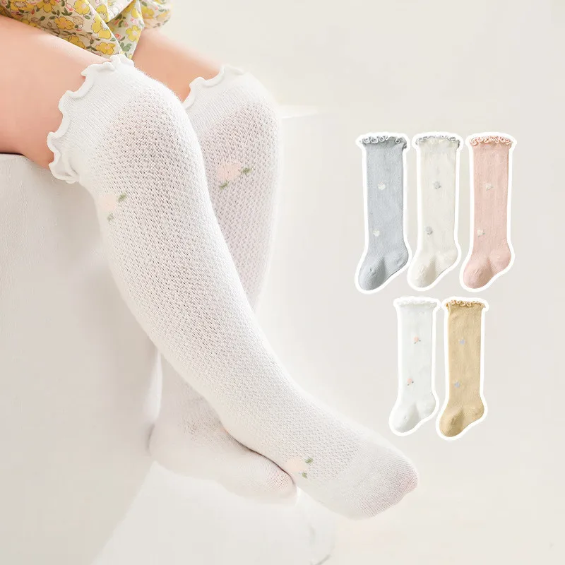 

0-3 Year Old Children's Stockings 2022 Spring and Summer New Breathable Baby Socks Combed Cotton Boys and Girls Newborn Socks