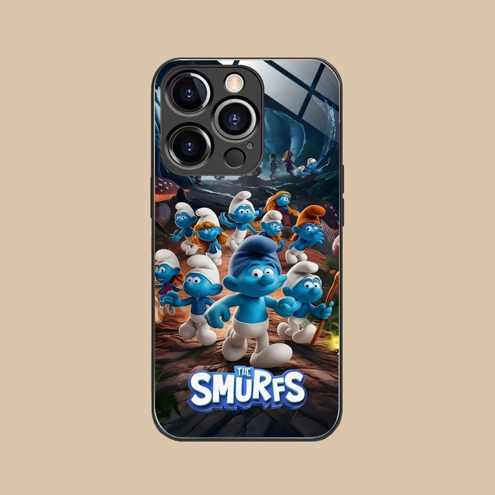 Smurfs Smurfette Smart Mobile Cell Phone Case for iPhone 16 15 14 13 12 11 X XR XS 8 Pro Max Plus Mini PC Glass Cover Shell