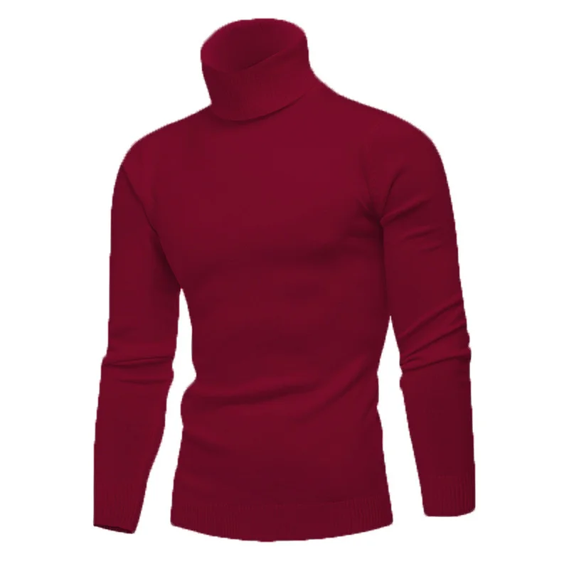 

Turtleneck Sweater for Men Casual Knitwear 5 Colors Long Sleeves Fashion Pullovers Solid Color Ropa Hombre Sueter Masculino