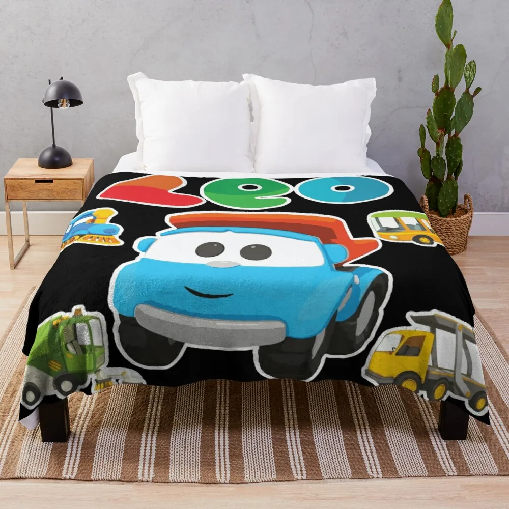 

LEO the truck Building Trains, Trucks and Cars Throw Blanket Double blanket