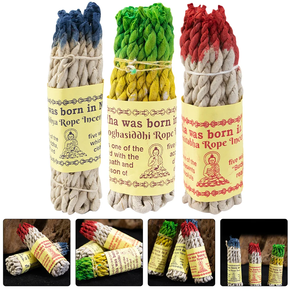 

3 Bags Frankincense Sticks Sandalwood Sticks Home Rope Yoga Tibetan Nepal Sage Handmade Fresh Air