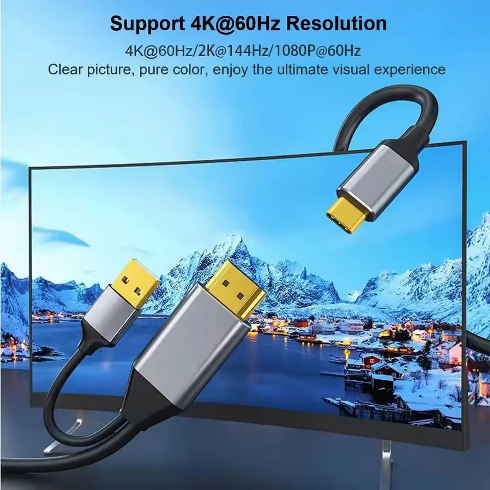 Фото Кабель HDMI-USB C 4K@60 Гц 2M/6FT HDMI-совместимый с USB Type C для PS5, Xbox, Xreal Air Nreal Air, портативный монитор, Nintendo №1