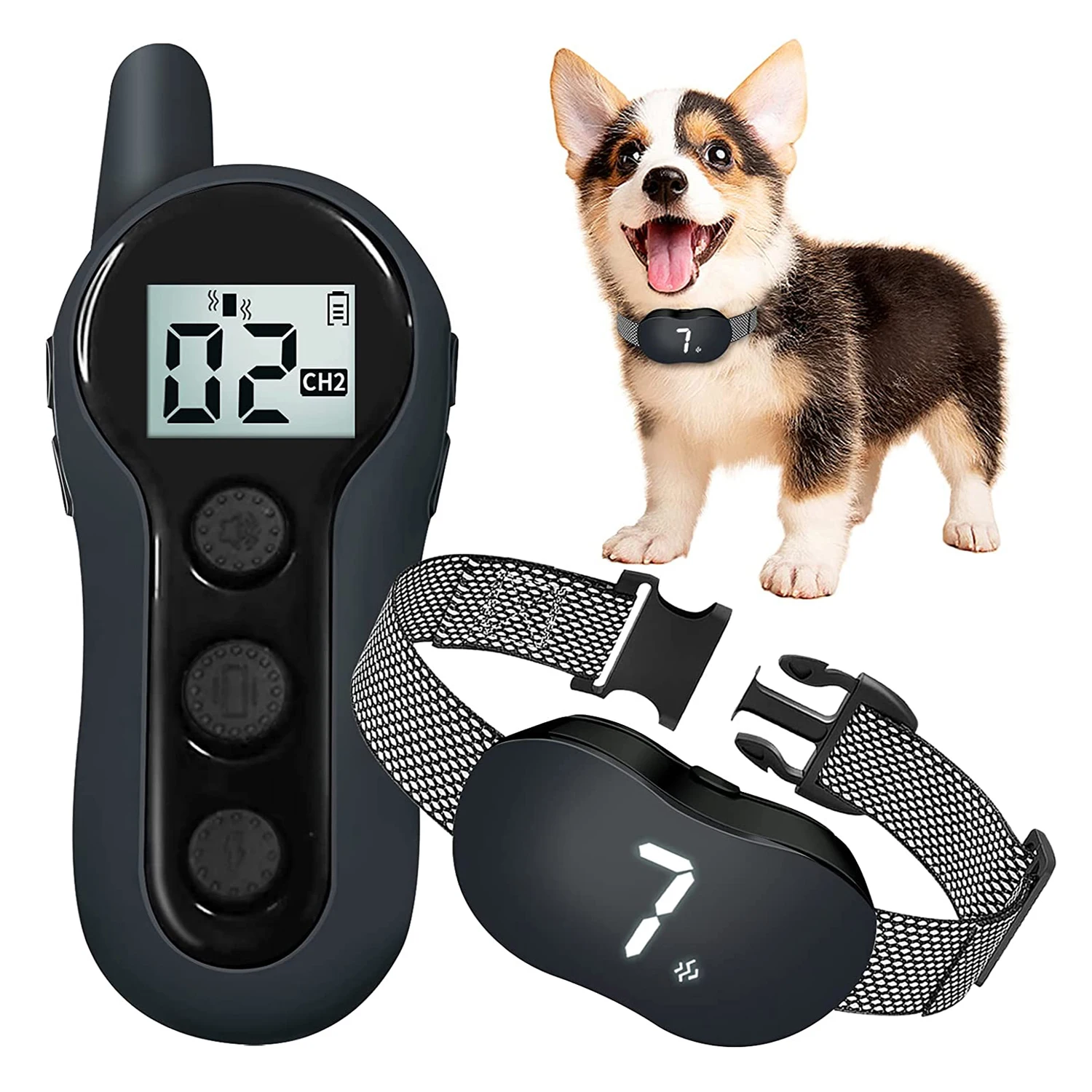 

Anti Bark Dog Collar IP67 Waterproof Electric Collar Remote Adjustable Strength Rechargeable Training Dog Collar Sound Vibration