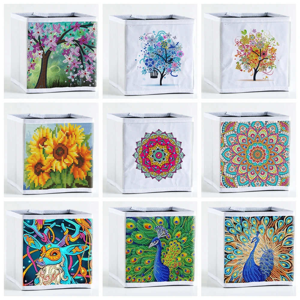 

DIY Diamond Painting Folding Storage Box Sundries Organizer Bins Wardrobe Drawer Container for Home Storage and Organization