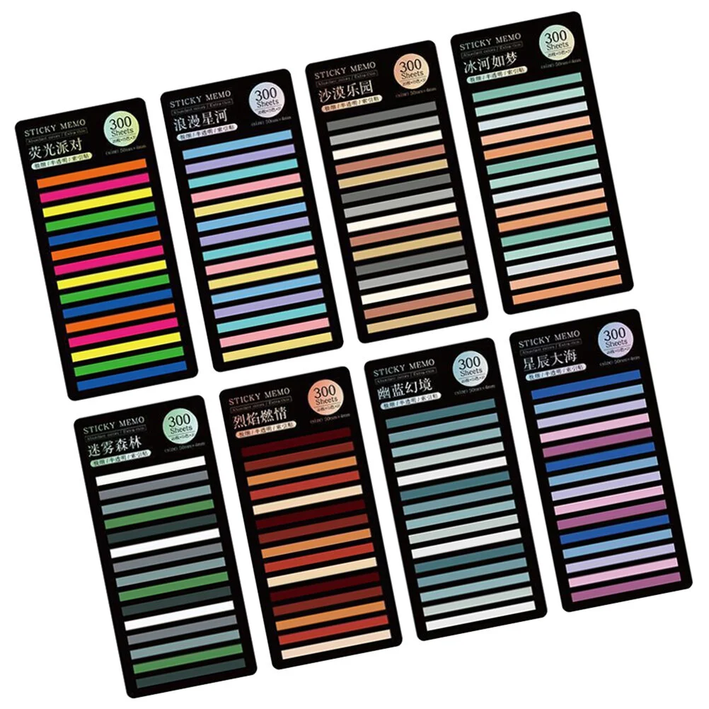 

8 Sheets Colorful Sticky Notes Books Tabs Index Sticker Supply Reading Strips The Pet Notebook Student Portable