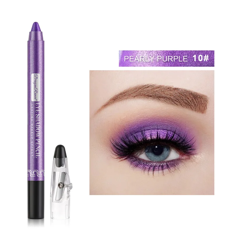 12 Colors Pearlescent Eyeshadow Pen Lasting Waterproof Not Blooming Shiny High Gloss Silkworm Shadow Stick Cosmetic Makeup 1PCS images - 6