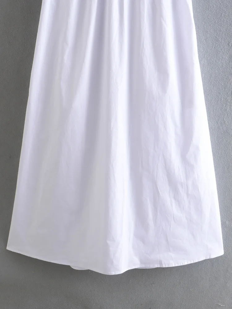 Женское платье из поплина на бретелях черное элегантное средней длины без