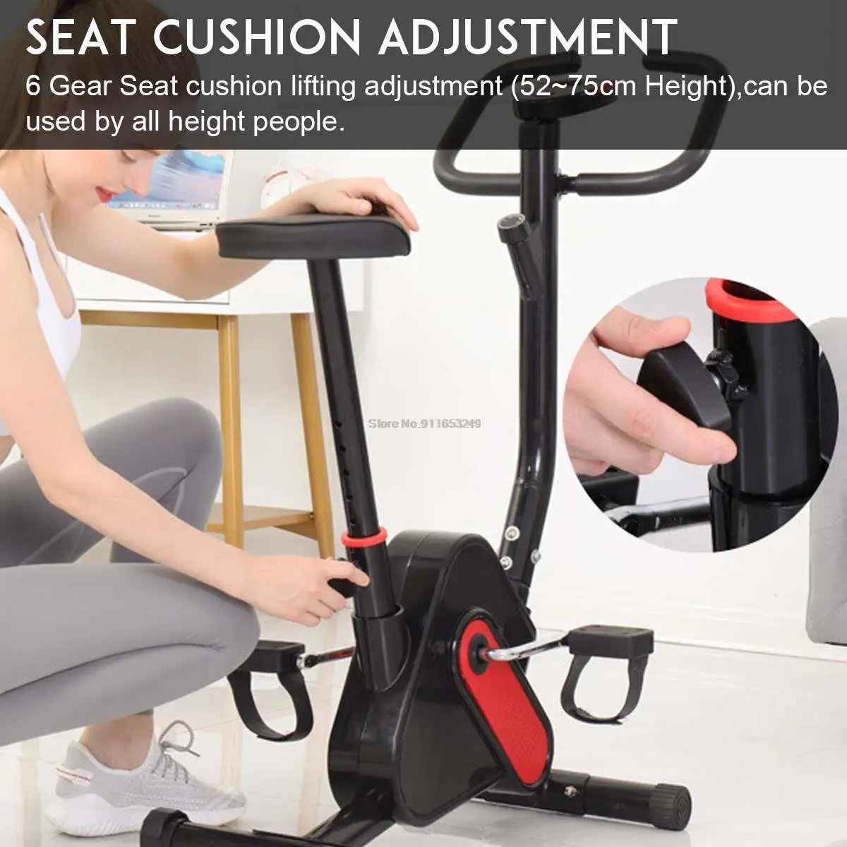 Регулируемый велотренажер с 6 режимами кардио фитнес тренажерный зал