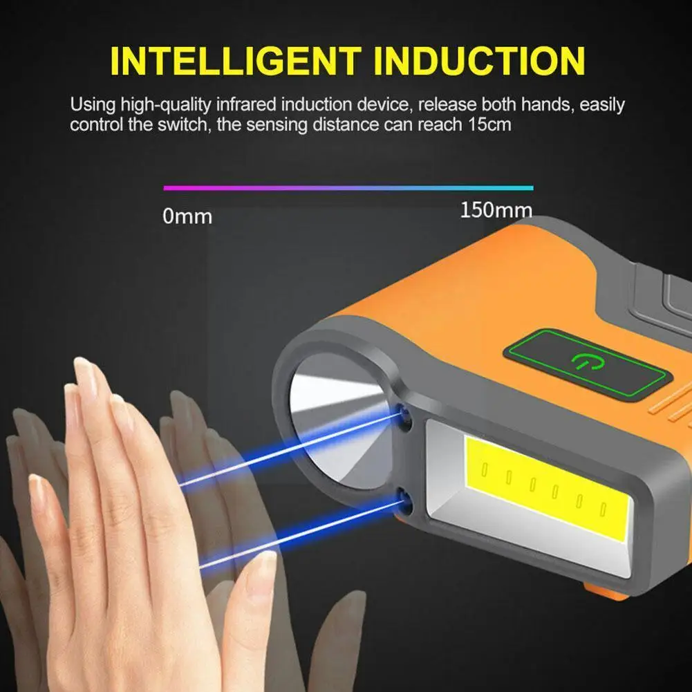 

3 Led Sensor Cap Light Cob Finger Sensor Hat Headlight Usb Light Clip Hat Headlamp Cap On Flashlight Outdoor Mini Rechargea D7x4
