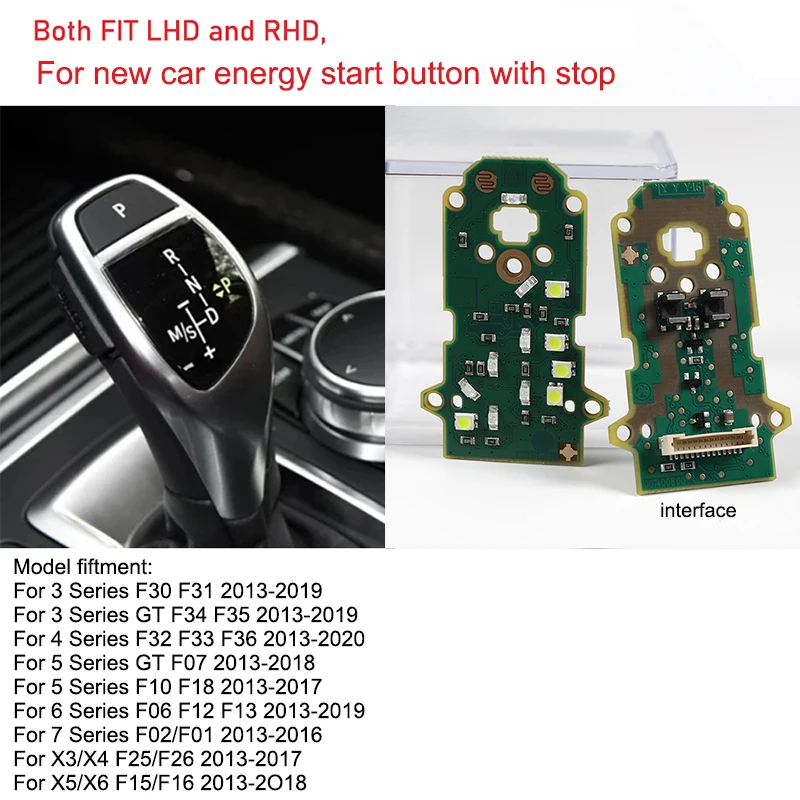 

Печатная плата ручки переключения передач для BMW F10 F30 F31 F32 F20 F10 F07 F25 F26 F15 F16 Ремонт светодиодной панели переключения передач коробки передач