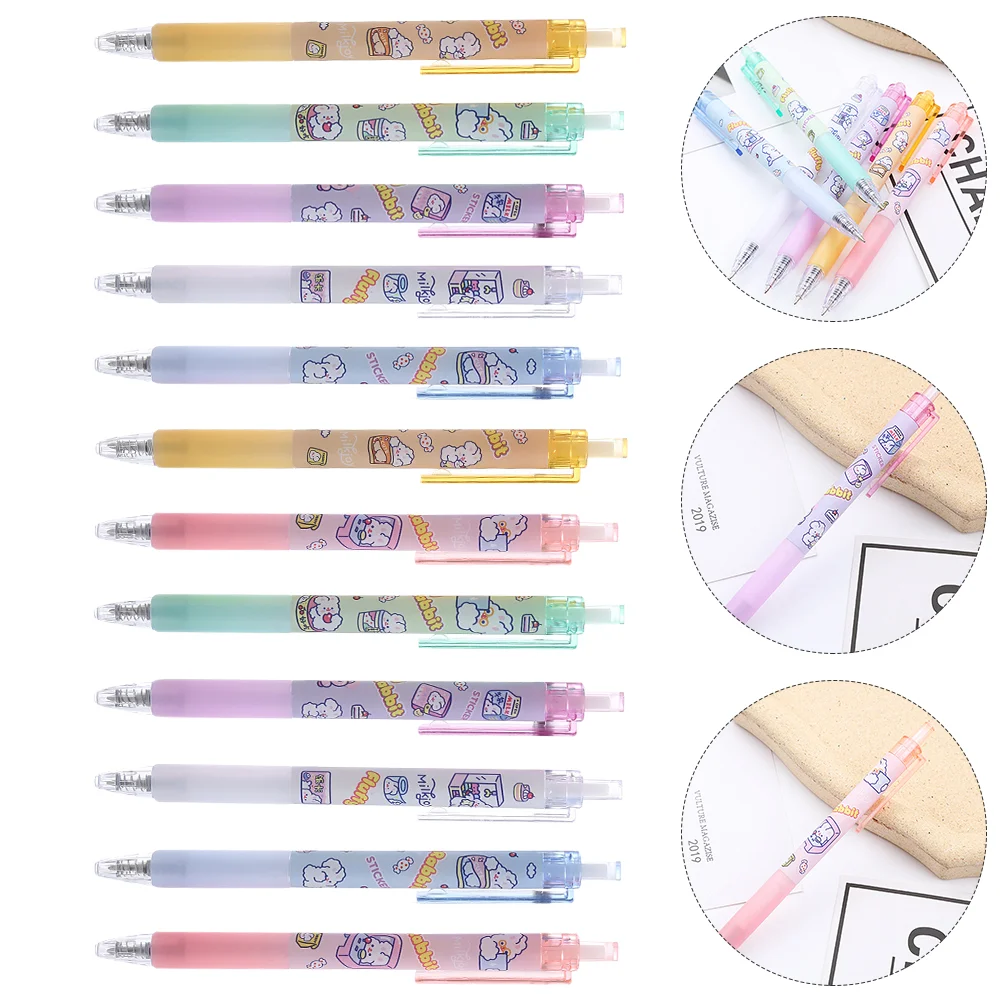 

12pcs Lovely Creative Plastic Pens Writing Supplies for Staff Office Writing
