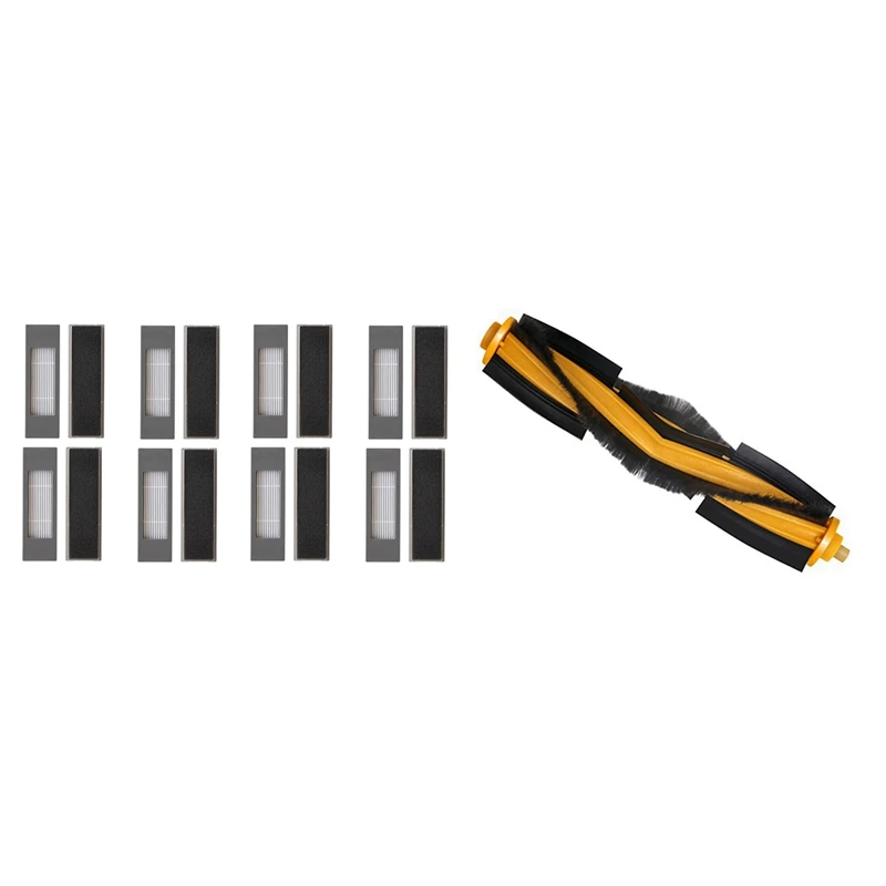 

8PCS for Ecovacs Deebot HEPA Filter Cotton with 2PCS for Ecovacs Roller Brush Main Brush