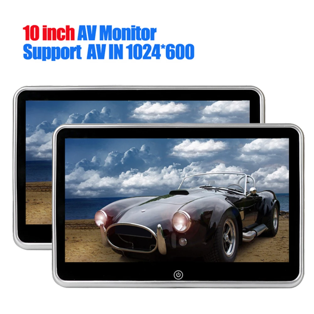 

10 inch TFT Color LCD Headrest Monitors 1024x600 HD input Radio AV Monitor for Rearview Camera car audio Player NO DVD