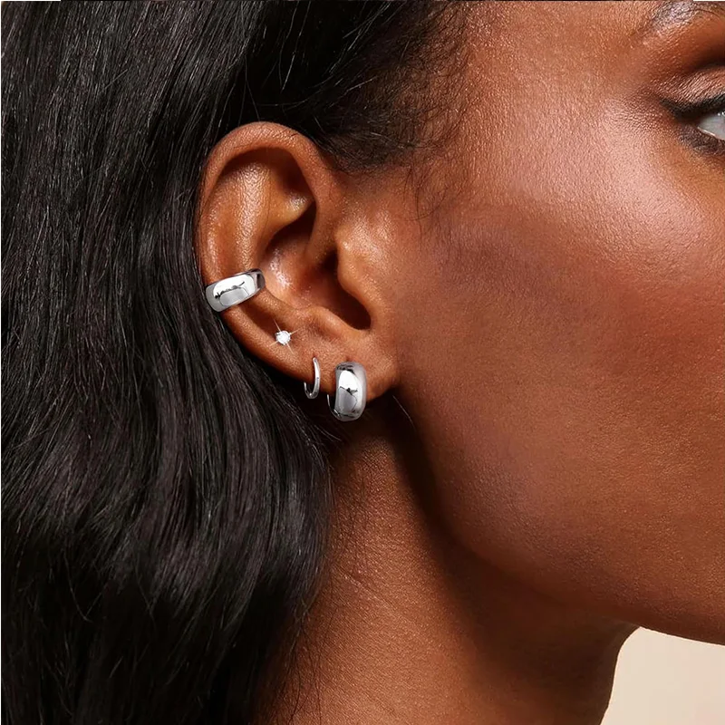 4 шт./компл. штабелируемые серьги маленькие гипоаллергенные толстые ушные