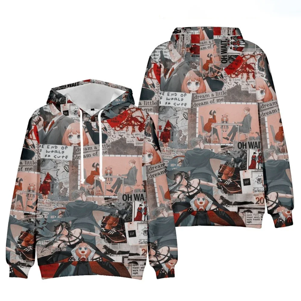 

Толстовки SPY×FAMILY с капюшоном с изображением девушки аниме, толстовки с 3D принтом, уличная одежда для мужчин и женщин, пуловер оверсайз, толстовки с капюшоном, одежда в стиле Харадзюку