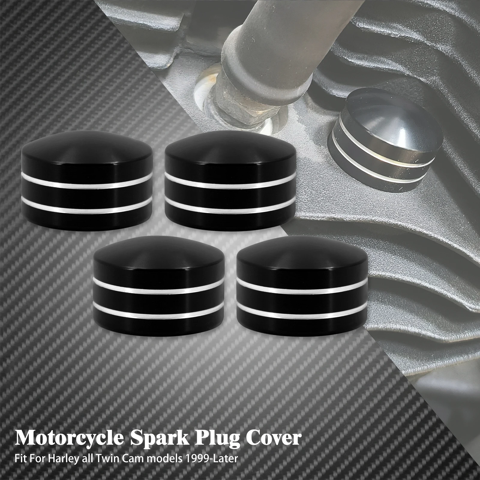 

Крышка свечи зажигания мотоцикла, колпачки для болтов с головкой для Harley Sportster XL 883 1200 48 Twin Cam Touring 1999-2017 колпачки для свечей зажигания