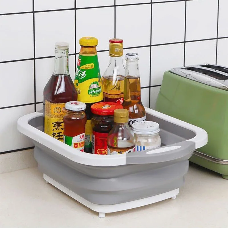 

Multifunctional Folding Cutting Board Sink Drain Basket Vegetable Filter Outdoor Portable Kitchen Plate Storage Organizer 3 in 1