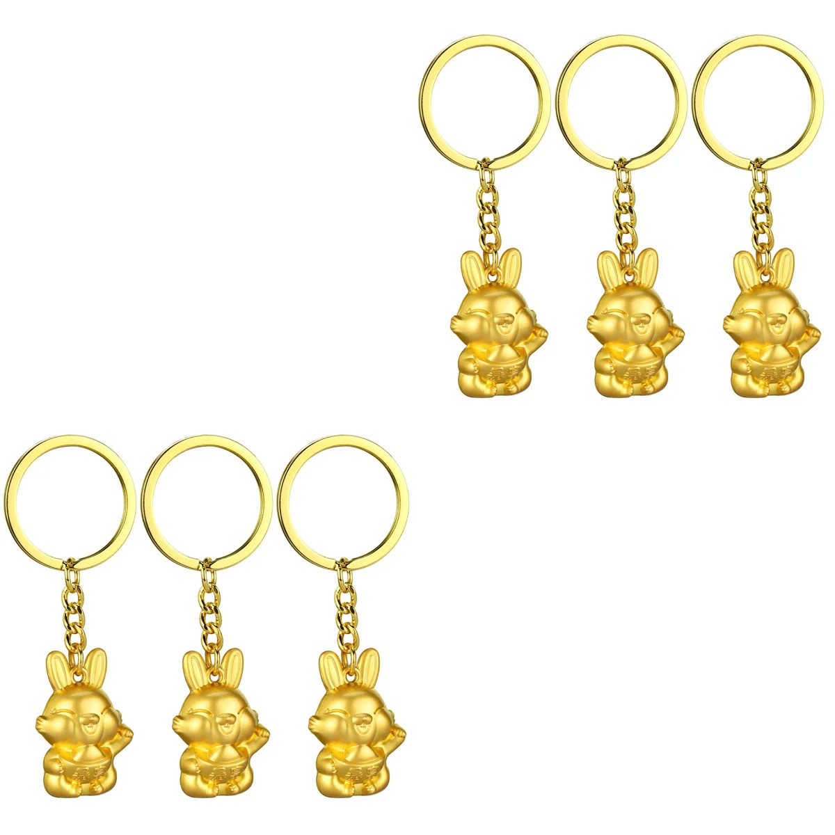 

6 шт. брелок со знаками Зодиака, кролик, сплав, внезапное богатство, кролик, подвески, брелок на удачу