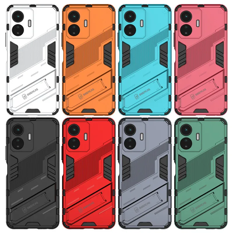 For Vivo Y77 Case For Vivo Y77 Cover 6.58 inch Punk Style Hard Armor Bracket Shockproof Bumper For Vivo Y77 Global Fundas