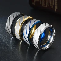 new stainless steel twill ring titanium steel wave couple ring chain simple men and women ring simple jewelry gift