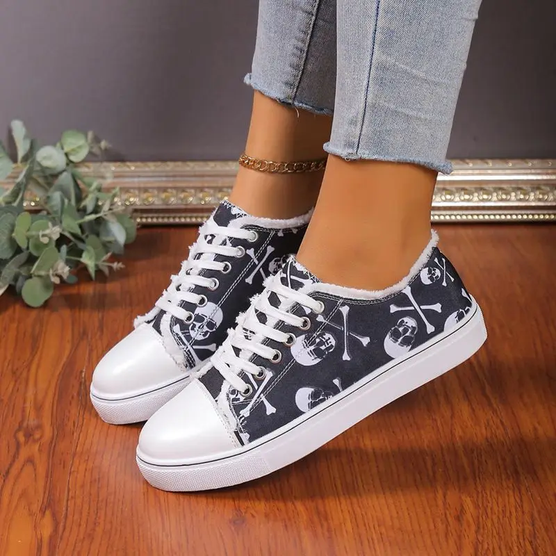 

Women's casual colorful canvas shoes, oversized low top sneakers