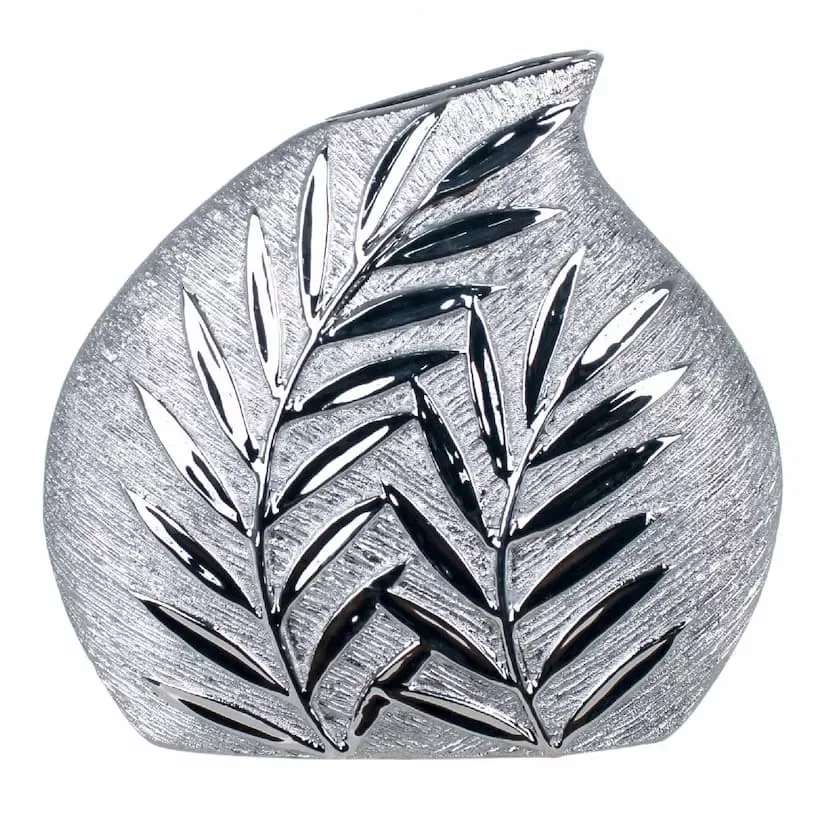 

NEW IN CAPRILO decorative vase of silver ceramic "tree branches". Ornaments and sculptures. Home decoration. Furniture