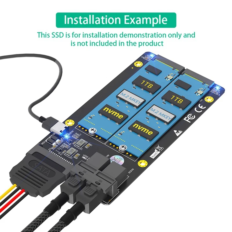 Новая версия двойной M.2 NVME SSD для двух планшетов адаптер