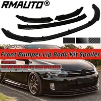 rmauto 3pcs carbon fiber car front bumper splitter lip diffuser chin body kit spoiler for volkswagen vw golf mk6 gti 2010 2013