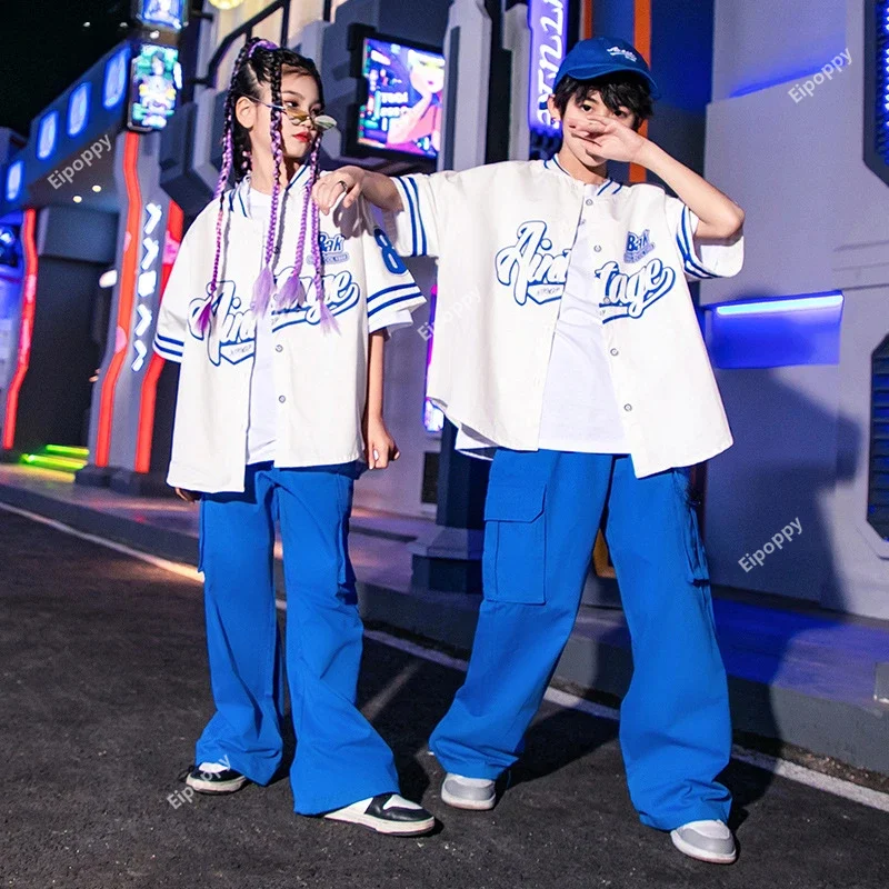 Свободная бейсбольная куртка для девочек в стиле хип-хоп штаны-карго уличная