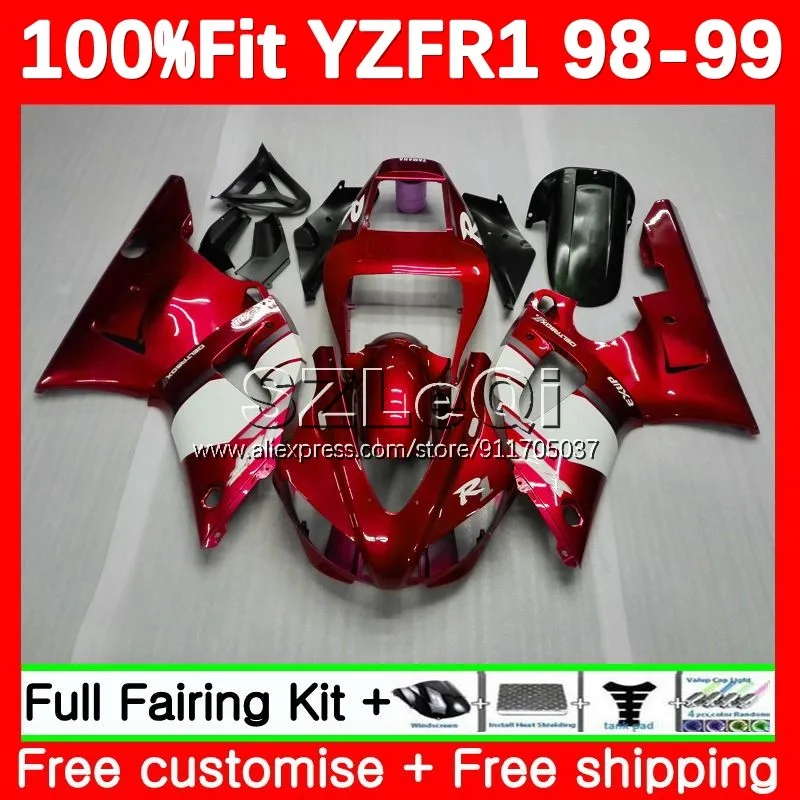 

Счастливый красный корпус OEM для YAMAHA YZF-R1 YZF R 1 1000 CC YZF R1 YZF1000 YZFR1 98 99 YZF-1000 1998 1999 Инжекционный обтекатель 128LQ.167