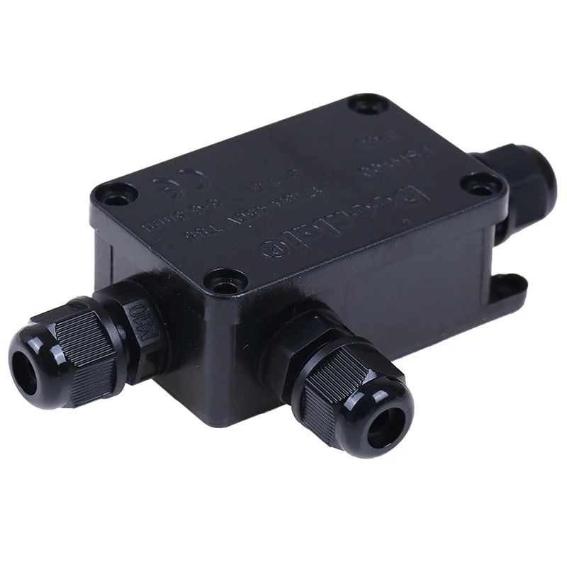

1PC Black PC Plastic 3Way 24A 450v CE RoHS IP66 High Efficiency Outdoor Waterproof Cable Connector Terminal Box